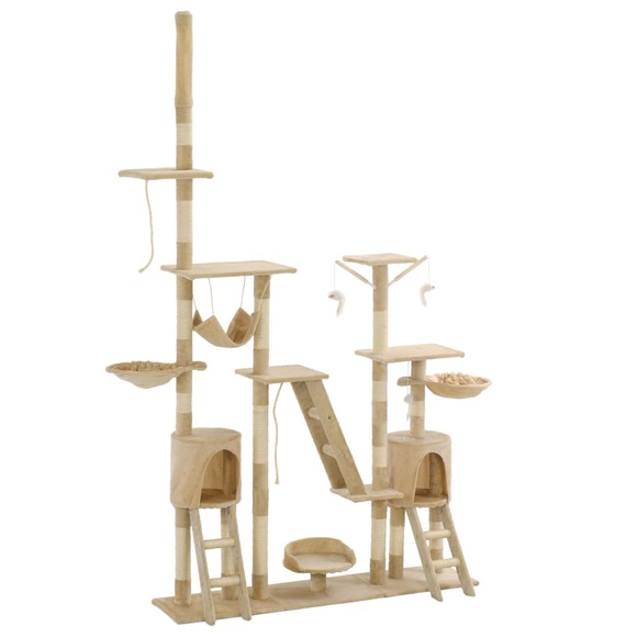 vidaXL Katzen-Kratzbaum mit Sisal-Kratzsäulen 230 - 250 cm Beige