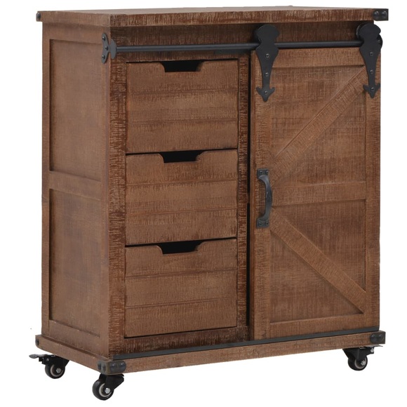 Aufbewahrungsschrank Tannenholz Massiv 64x33,5x75 cm Braun