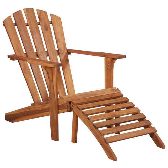 Adirondack-Gartensessel mit Fussablage Akazie Massivholz