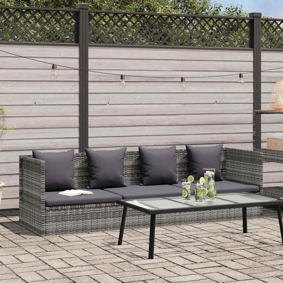 vidaXL Gartenbett Grau 200×60 cm Poly Rattan