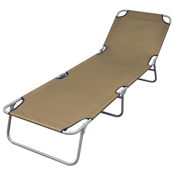 vidaXL Sonnenliege Klappbar mit Verstellbarer Rückenlehne Taupe