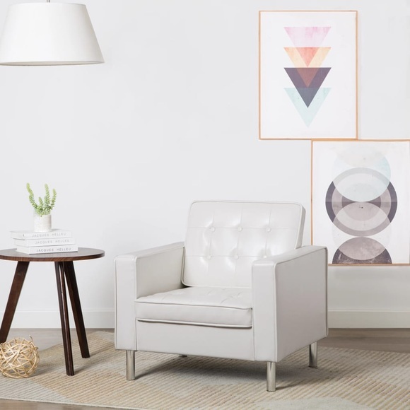 Sessel Kunstleder-Polster 75 x 70 x 75 cm Weiss