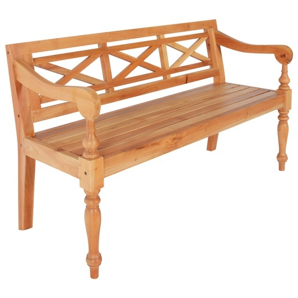 Batavia Bank 136 cm Mahagoni Massivholz Hellbraun