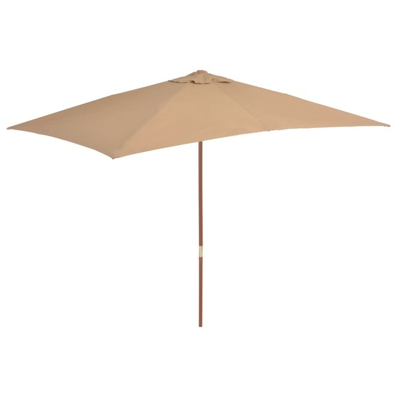 vidaXL Sonnenschirm mit Holz-Mast 200×300 cm Taupe