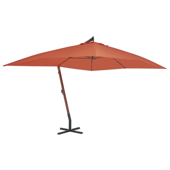 Ampelschirm mit Holzmast 400x300 cm Terrakotta-Rot