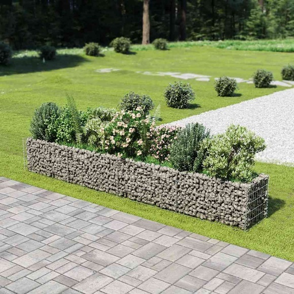 vidaXL Gabionen-Hochbeet Verzinkter Stahl 360×50×50 cm