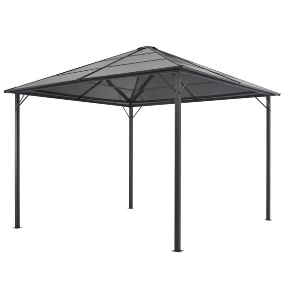 vidaXL Gartenpavillon mit Dach Aluminium 3×3 m Schwarz