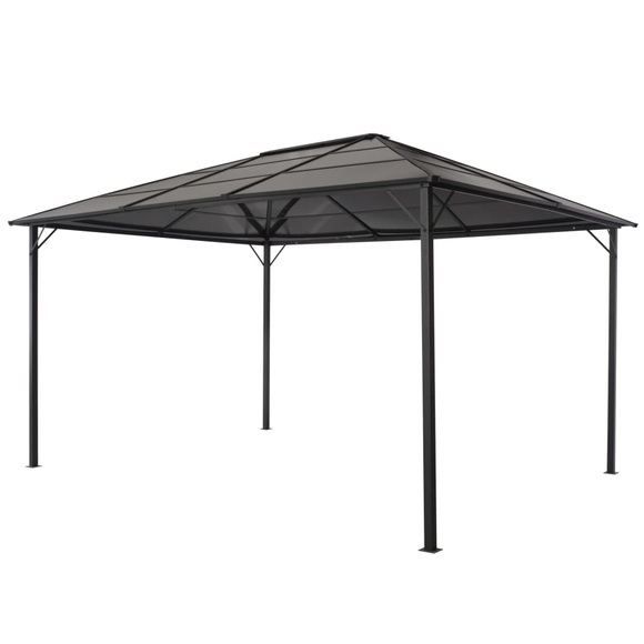 vidaXL Gartenpavillon mit Dach Aluminium 4×3×2,6 m Schwarz