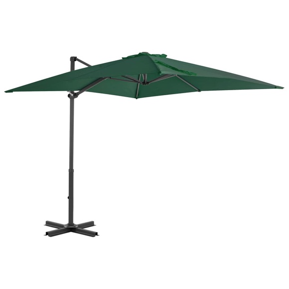 vidaXL Ampelschirm mit Aluminium-Mast Grün 250 x 250 cm