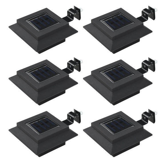 vidaXL Outdoor Solarleuchten 6 Stück LED Quadratisch 12 cm Schwarz