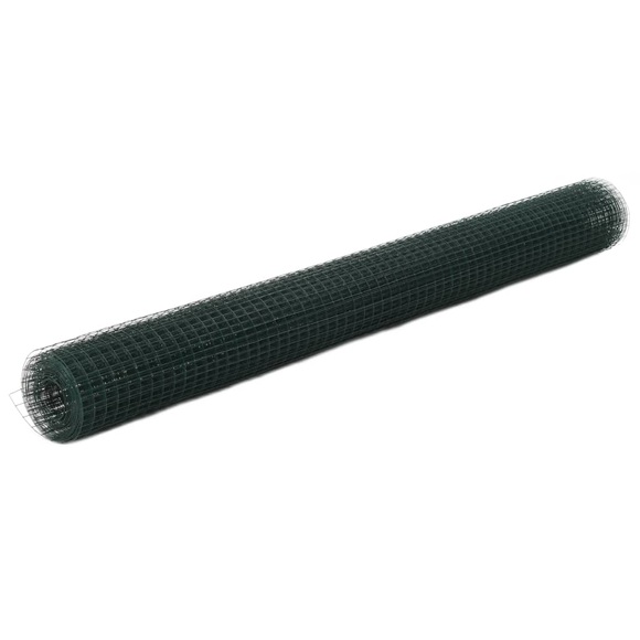 vidaXL Drahtzaun Stahl mit PVC-Beschichtung 25x1,5 m Grün