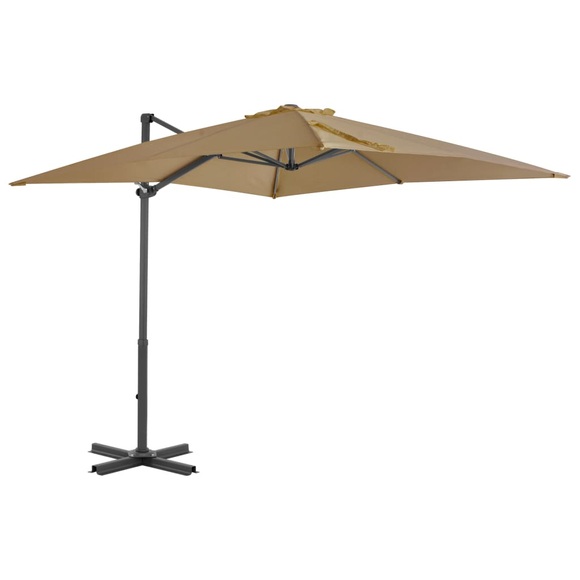 Ampelschirm mit Aluminium-Mast Taupe 250 x 250 cm
