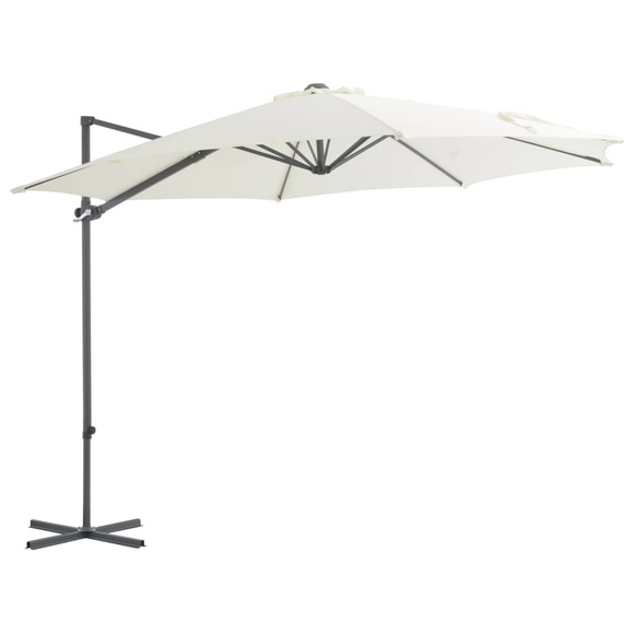 Ampelschirm mit Stahlmast Sandfarben 300 cm
