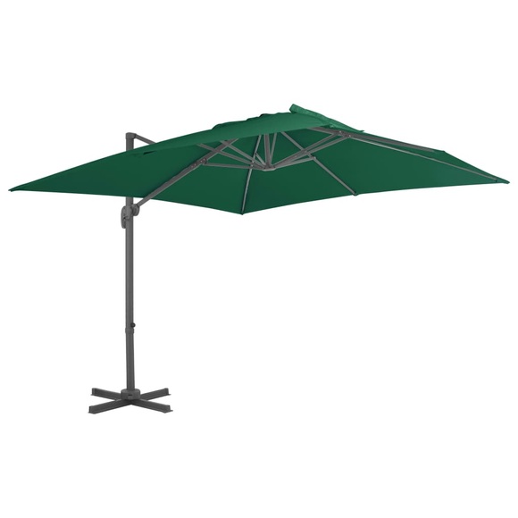 vidaXL Ampelschirm mit Aluminium-Mast Grün 300x300 cm