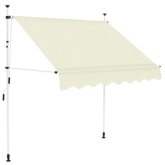 Einziehbare Markise Handbetrieben 150 cm Cremeweiss