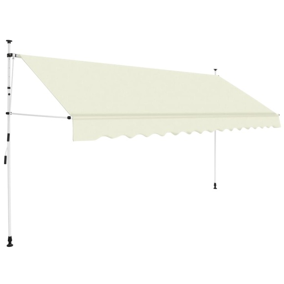 Einziehbare Markise Handbetrieben 350 cm Cremeweiss
