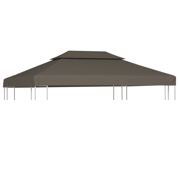vidaXL Dachplane für Pavillon mit Kaminabzug 310 g/m² 4×3 m Taupe
