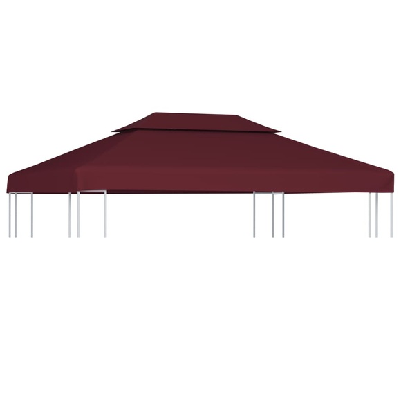 vidaXL Dachplane für Pavillon mit Kaminabzug 310 g/m² 4×3 m Weinrot