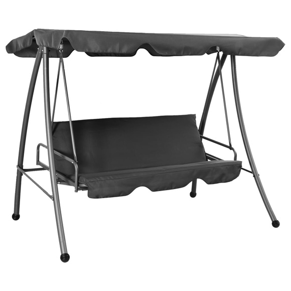 Hollywoodschaukel mit Sonnendach Anthrazit 192x118x175 cm Stahl