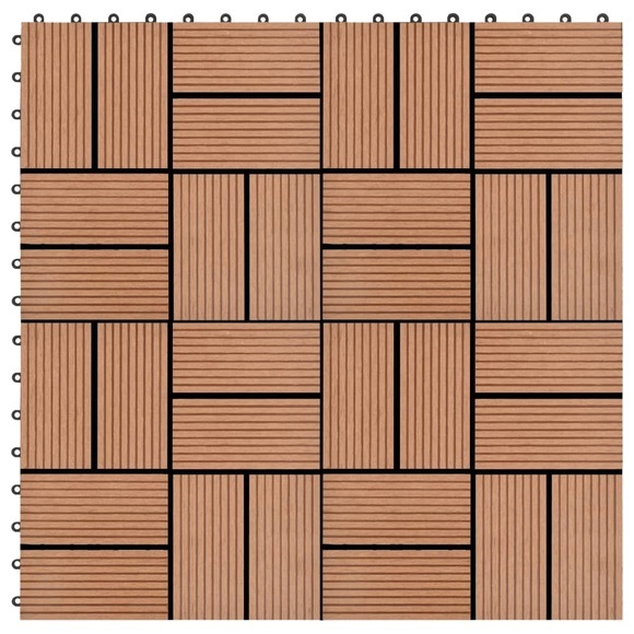 vidaXL Terrassenfliesen 11 Stück WPC 30 x 30 cm 1 qm Braun