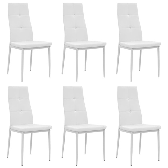 vidaXL Esszimmerstühle 6 Stk. Kunstleder Weiß