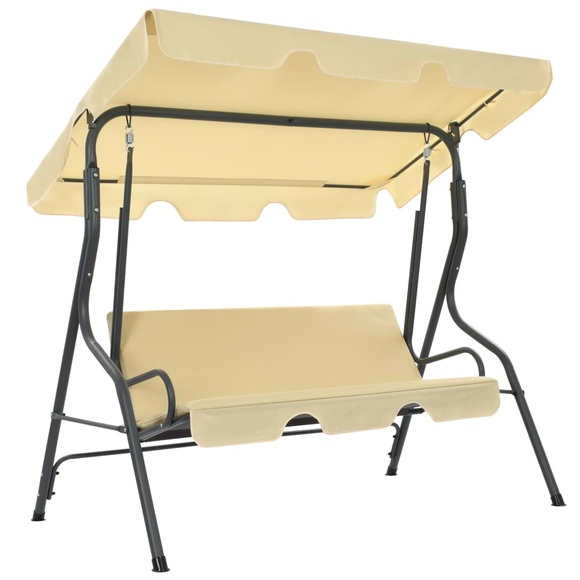 Hollywoodschaukel Cremeweiss 170 x 110 x 153 cm