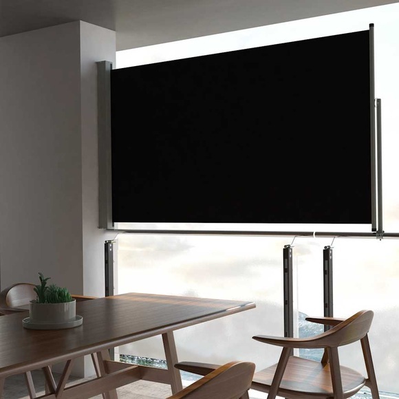 Ausziehbare Seitenmarkise 140 x 300 cm Schwarz