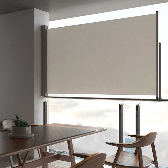 Ausziehbare Seitenmarkise 140 x 300 cm Creme