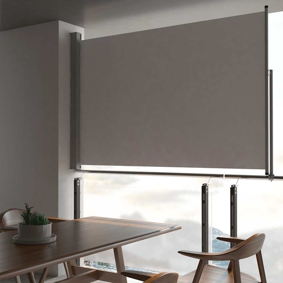 Einziehbare Seitenmarkise 160 x 300 cm Grau