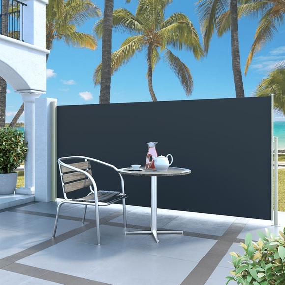 Ausziehbare Seitenmarkise 140 x 300 cm Schwarz