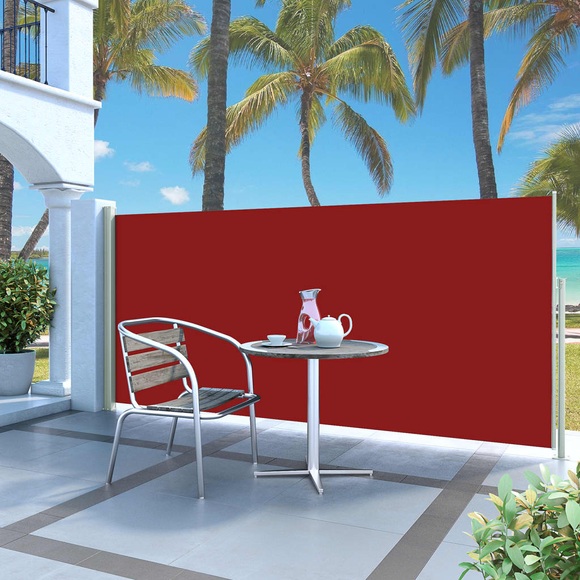 Ausziehbare Seitenmarkise 140 x 300 cm Rot