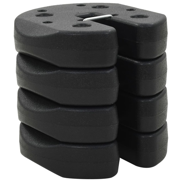 Pavillon-Gewichtsplatten 4 Stk. Schwarz 220 x 30 mm Beton
