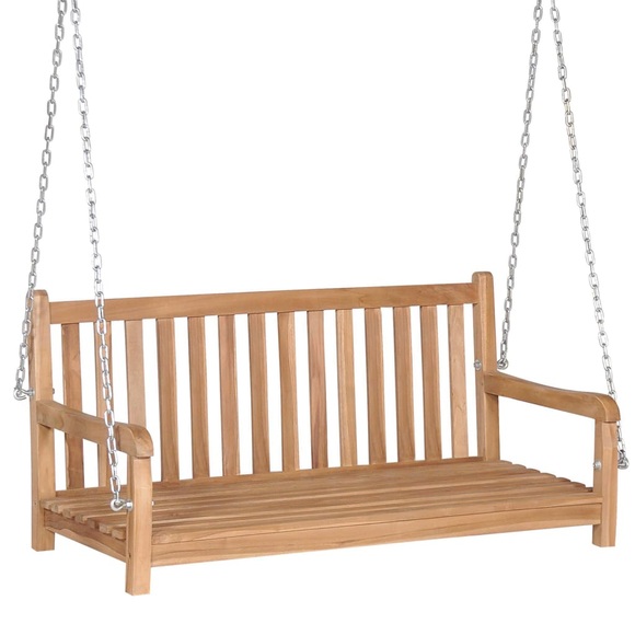 Schaukelbank Teakholz Massiv 120 x 60 x 57,5 cm Braun