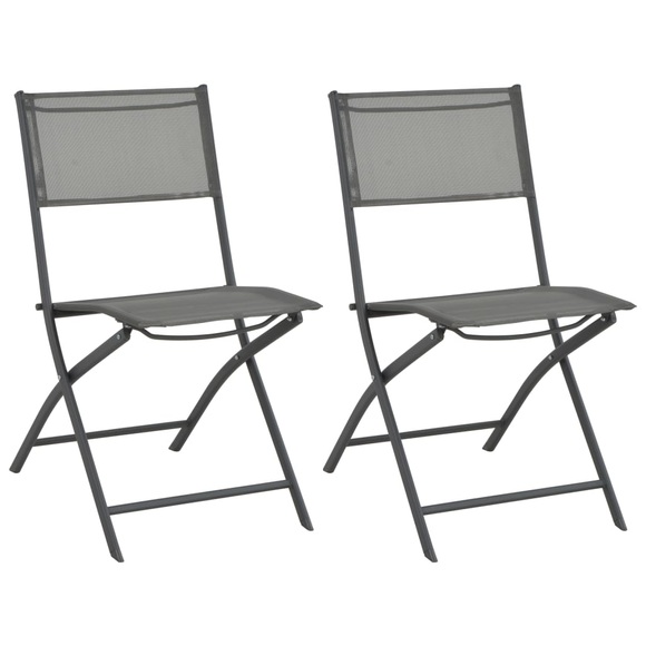 vidaXL Klappbare Gartenstühle 2 Stk. Stahl und Textilene