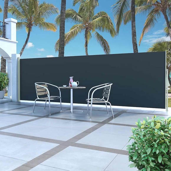 Ausziehbare Seitenmarkise 160 x 500 cm Schwarz