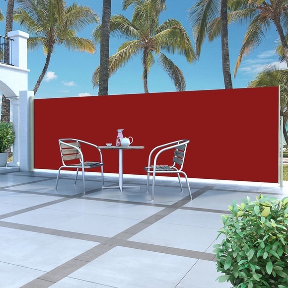 Ausziehbare Seitenmarkise 160 x 500 cm Rot