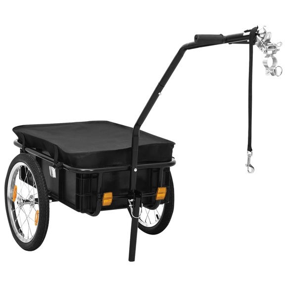 vidaXL Fahrradanhänger/Handwagen 155 x 61 x 83 cm Stahl Schwarz