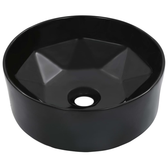 Waschbecken 36 x 14 cm Keramik Schwarz