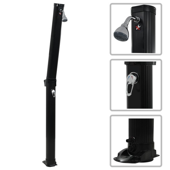 Faltbare Solardusche Schwarz 23 L 214 cm