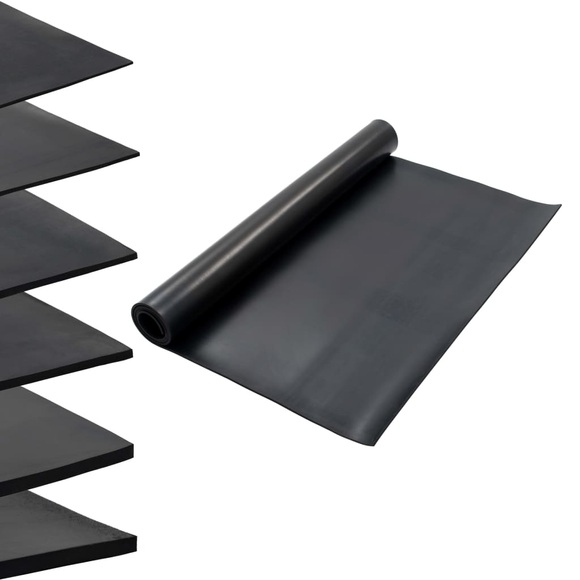 Bodenmatte Rutschfest Gummi 1,2 x 2 m 6 mm Glatt