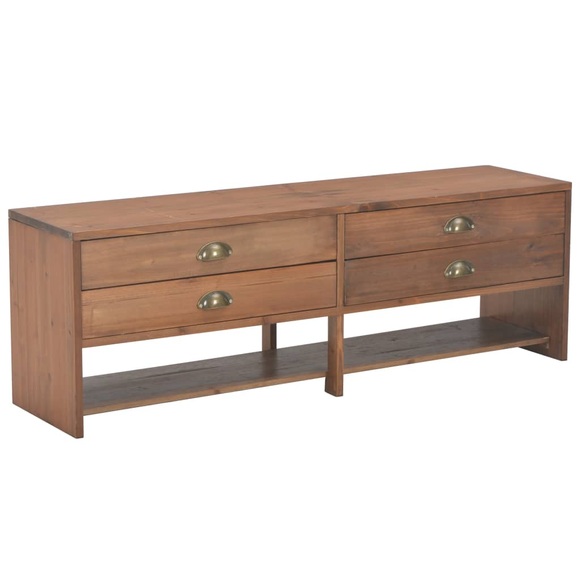 TV-Schrank mit 4 Schubladen 120 x 30 x 40 cm Massivholz Tanne