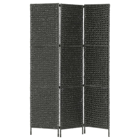 vidaXL 3-teiliger Paravent Schwarz 116×160 cm Wasserhyazinthe