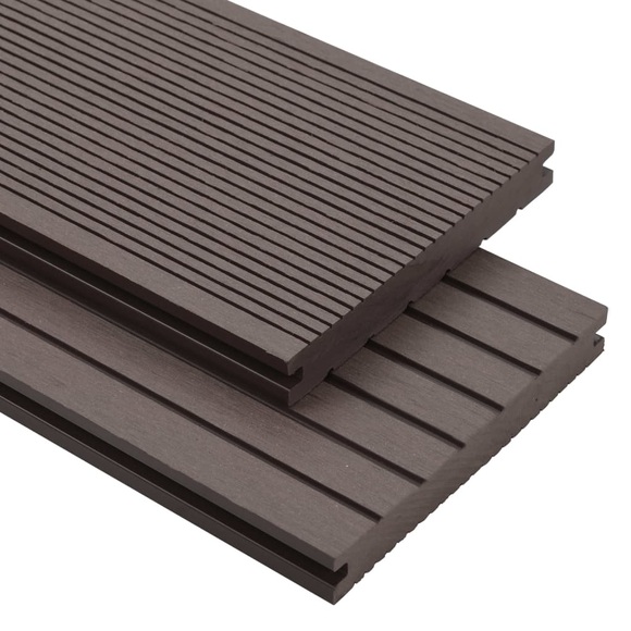 vidaXL WPC Massive Terrassendielen mit Zubehör 26 m² 2,2m Dunkelbraun