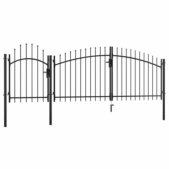 Gartentor Stahl 1,75 x 4 m Schwarz
