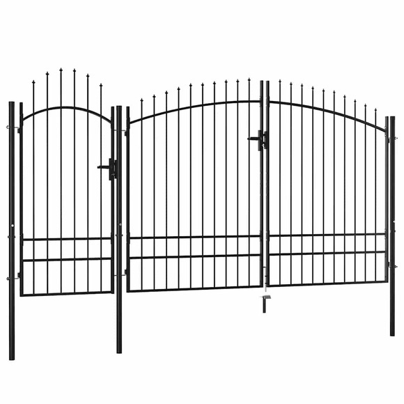 Gartentor Stahl 2,45 x 4 m Schwarz