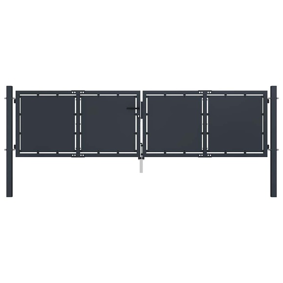 Gartentor Stahl 300 x 75 cm Anthrazit