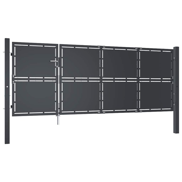 Gartentor Stahl 350 x 125 cm Anthrazit