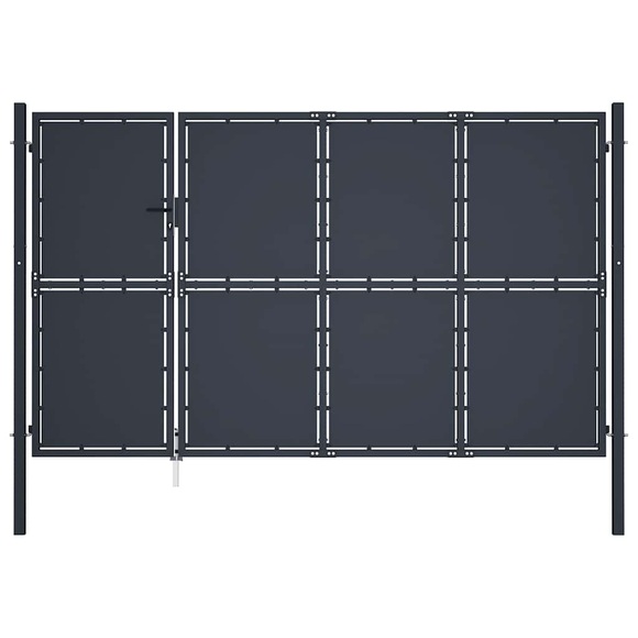 Gartentor Stahl 350 x 200 cm Anthrazit