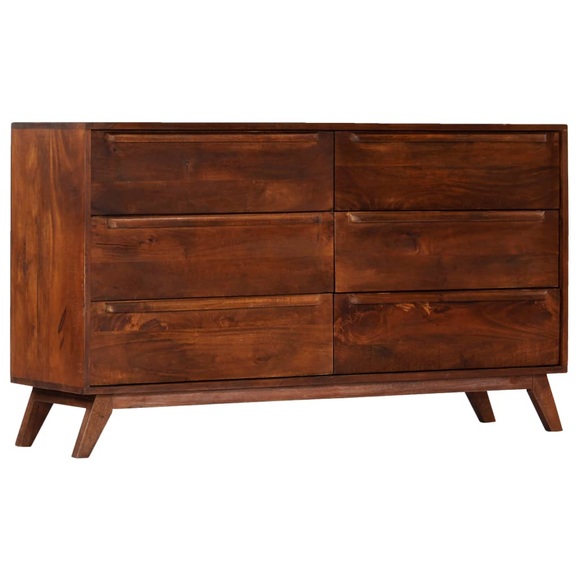 Schubladenschrank Braun 140 x 40 x 80 cm Massives Mangoholz