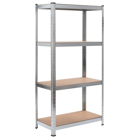 Lagerregal Silbern 80 x 40 x 160 cm Stahl und MDF
